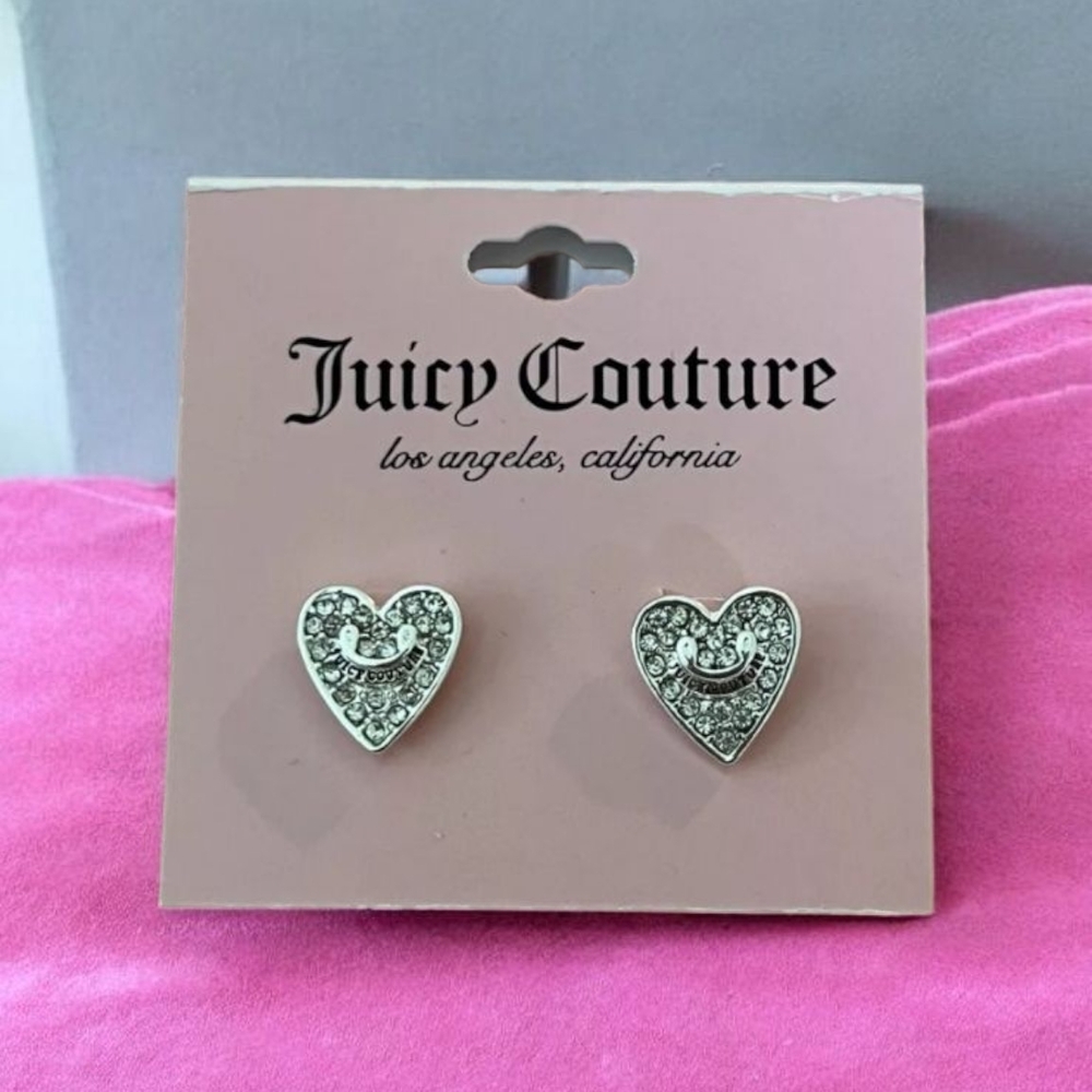 Juicy Couture Silver Heart Earrings